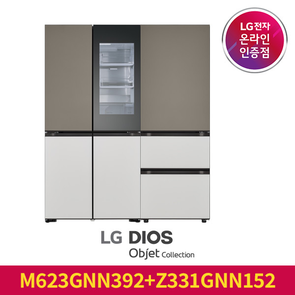 Lg전자]Lg 디오스 무드업 세트 M623Gnn392+Z331Gnn152 [냉장고+김치냉장고]